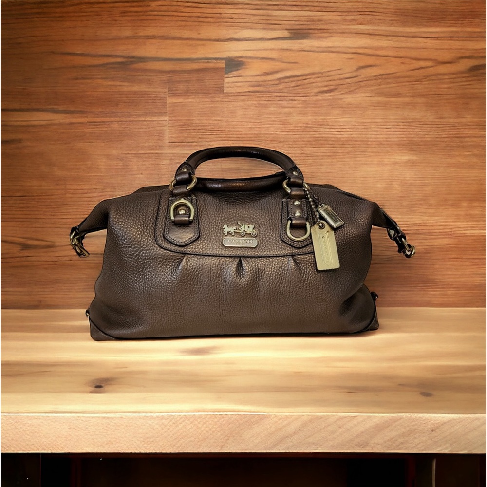 Coach LEGACY Metallic Tote Cowhide
Leather Handbag with Gold Strap